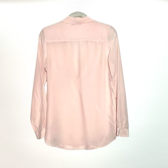 Calypso St Barth Silk Blouse Tunic Semi Sheer Peach Pink Long Sleeve Relaxed S - Picture 7 of 12